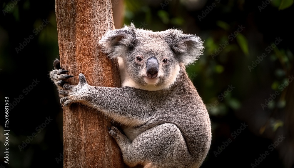 Naklejka premium koala hugging tree