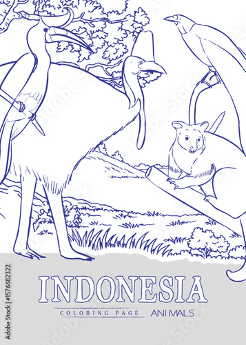 Coloring pages of endemic animals indonesia culture
