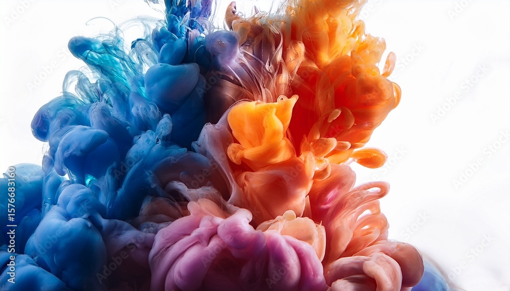 Obraz premium colorful ink swirling in water creating abstract art