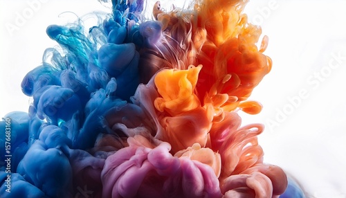 colorful ink swirling in water creating abstract art