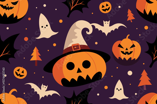 halloween seamless background