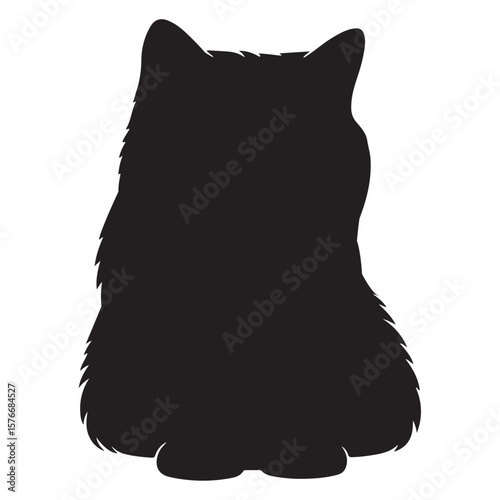 A black silhouette of a breed cat vector