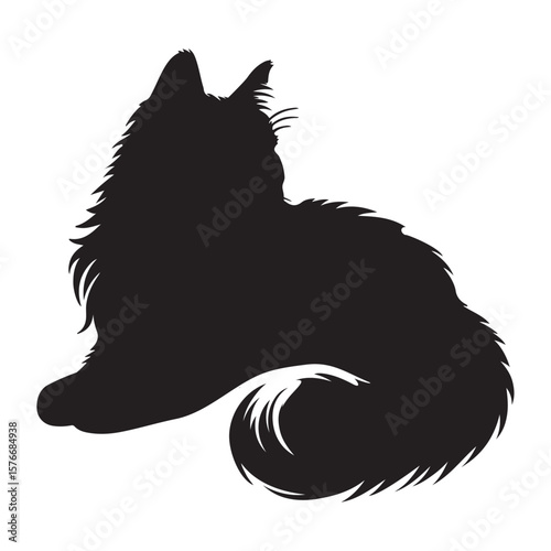 A black silhouette of a breed cat vector