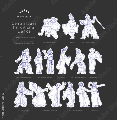 Isolated indonesian jawa tengah culture asset illustration