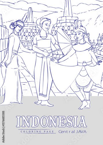 Central java dance sketch culture from jawa tengah