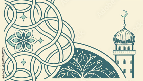 Abstract floral pattern vector illustration with vintage leaf and spring flower elements