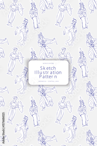 Central java dance sketch culture from jawa tengah