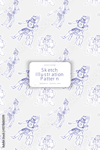 Central java dance sketch culture from jawa tengah