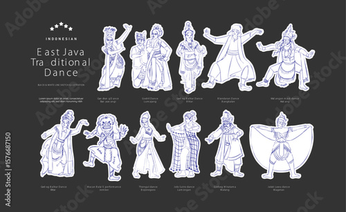 Isolated indonesian jawa timur culture asset illustration