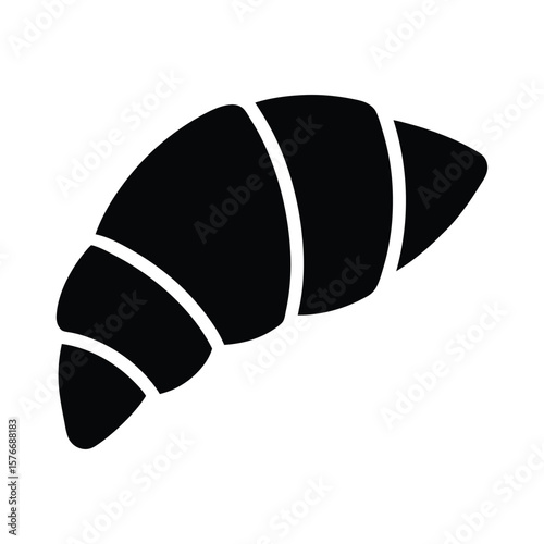 Croissant Segmented Icon Vector Illustration