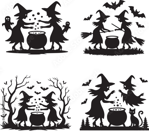 Halloween Silhouette Bundle – Witch, Pumpkin, Bat & Haunted House

Spooky Halloween Silhouettes – Vector Set for Craft and Design

Scary Halloween Vector Silhouettes – Ghosts, Skeletons & More

Hallow
