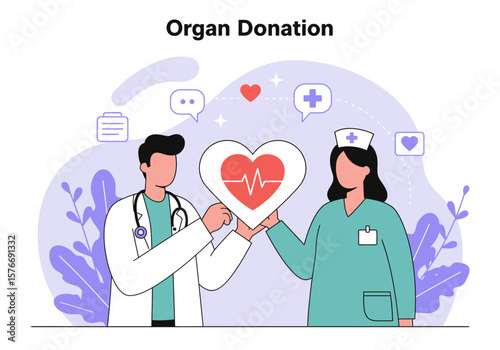 Medical Professionals Holding Heart Symbolizing Organ Donation and Healthcare.
