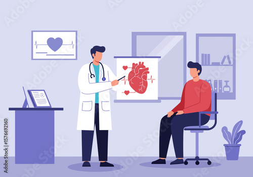 Doctor Explaining Heart Anatomy to Patient During Medical Consultation.