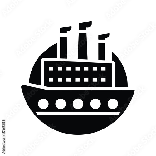 Ship With Portholes Icon Vector Illustration