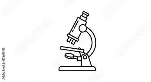 A simple outline of a microscope isolated on white background