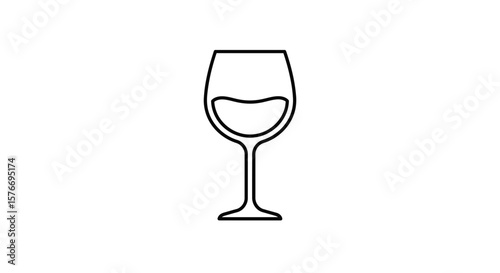 A simple wine glass illustration isolated on white background