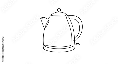 A sleek teapot with a curved handle isolated on white background