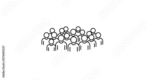 A group of people standing together as a team isolated on white background