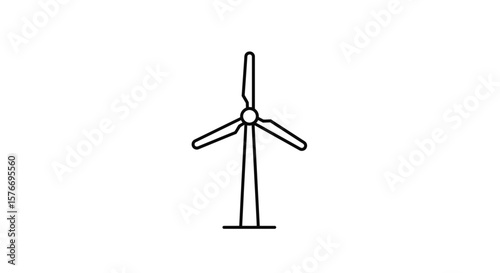 A wind turbine is isolated on white background