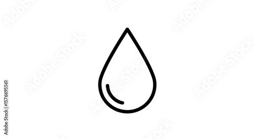 A simple water drop is isolated on white background