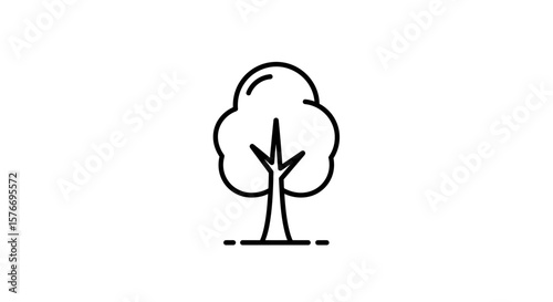 A simple tree icon isolated on white background represents nature
