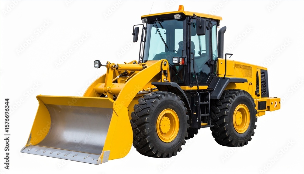Fototapeta premium yellow bulldozer isolated on white