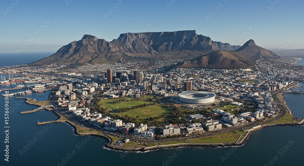 Obraz premium Cape town cityscape aerial view