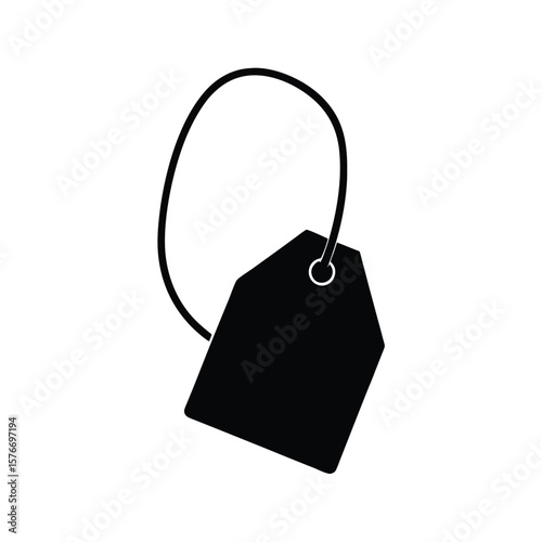 Tea Bag With String And Tag Icon Vector Illustration