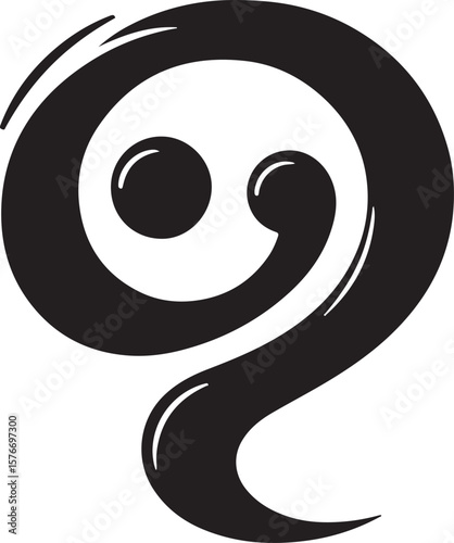 Abstract bass clef symbol collection – black music icon vector on Transparent background