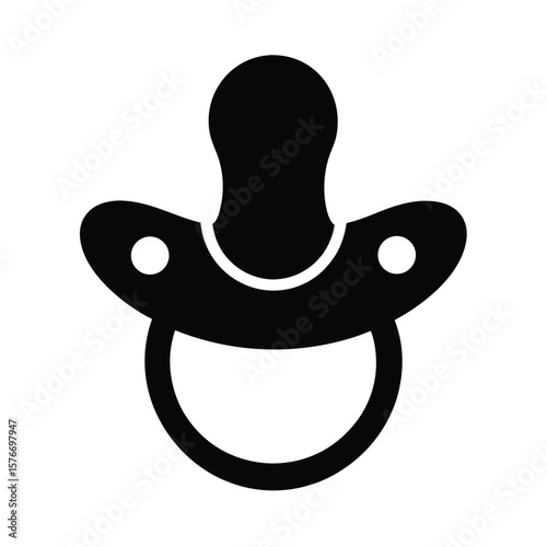 Pacifier With Ring Handle Icon Vector Illustration