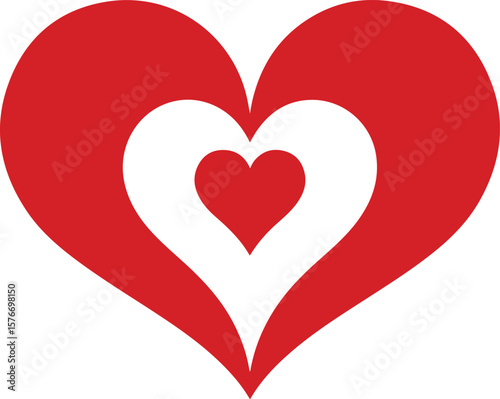 A vibrant red heart vector on a white background, a universal symbol of love, romance, and passion perfect 