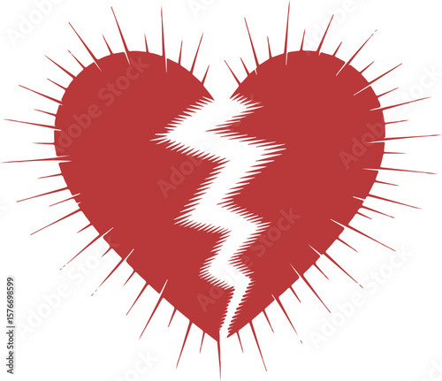 A vibrant red heart illustration, a timeless symbol of love and romance, perfect for Valentine's Day designs