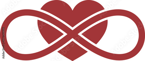 A vibrant red and white cross with a peace sign and Swiss flag evokes romantic celebration, perfect for a Valentine's Day card illustration