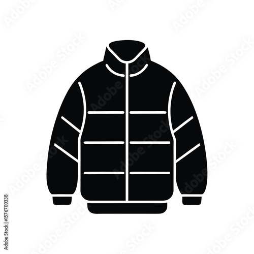 Puffer Jacket With Horizontal Sections Icon Vector Illustration