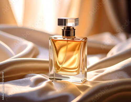 bottle of perfume on white background