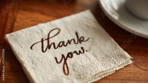 Thank you note on a napkin