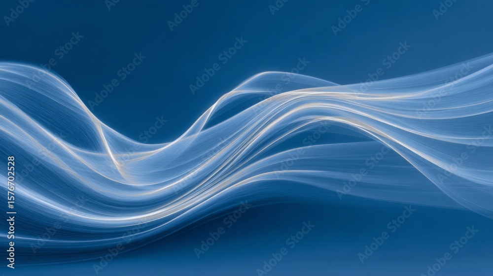 Fototapeta premium Abstract Blue Wave Flowing Smoothly Dynamic Motion