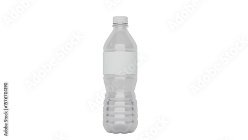 3D Render a plastic bottle with a white cap