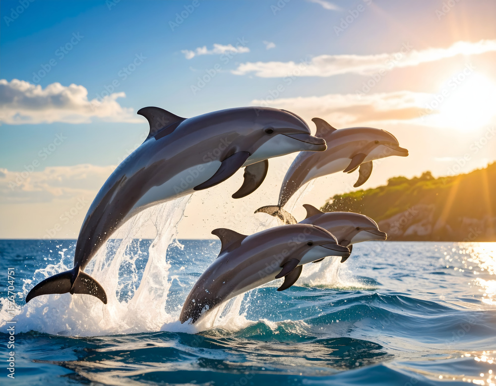 Obraz premium dolphin jumping out of water