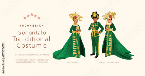 Isolated indonesian gorontalo culture asset illustration
