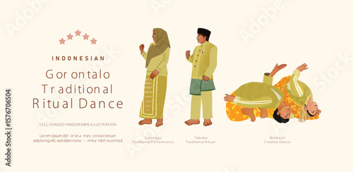 Isolated indonesian gorontalo culture asset illustration