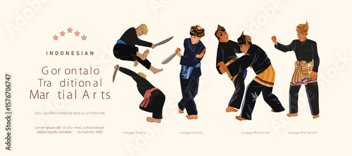 Isolated indonesian gorontalo culture asset illustration