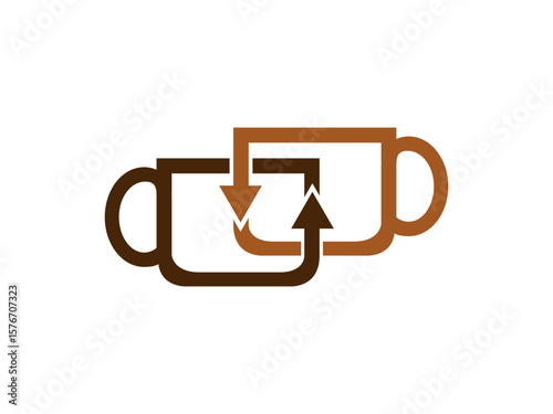 Coffee Sharing Exchange Logo Template Design