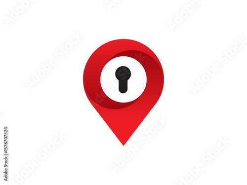 Secure Location Pin Logo Template Design