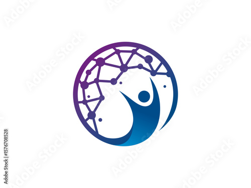 Global Human Network Logo Template Design