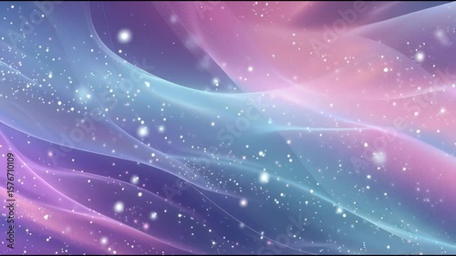 Magical fantasy abstract background with glowing particles and dreamy waves(幻想的な波と輝く粒子のファンタジー抽象背景)