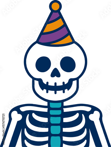 Skeleton pirate skull and bones cartoon vector illustration