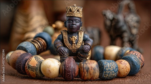 Wallpaper Mural Yoruba ritual beads and carved idol Torontodigital.ca