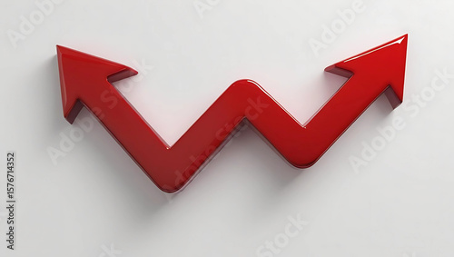 Red arrow graph showing a downward trend