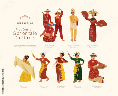 Isolated indonesian gorontalo culture asset illustration
